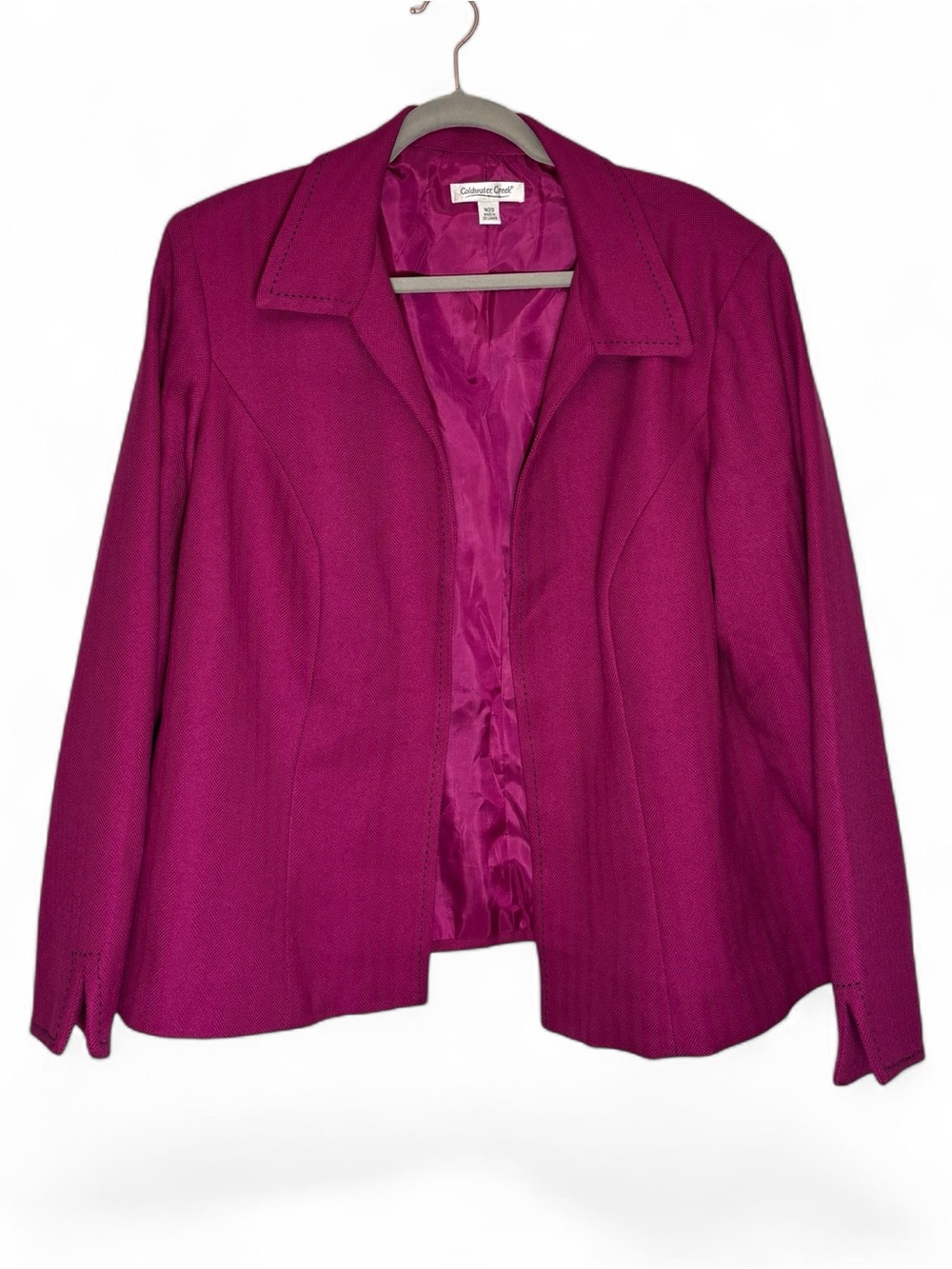 Coldwater Creek Plus Size 20 Woman 20W Magenta Herringbone Blazer Jacket‎ Plus